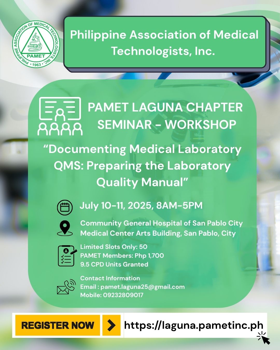 Seminar-Workshop on Documenting Medical Laboratory Quality Manual