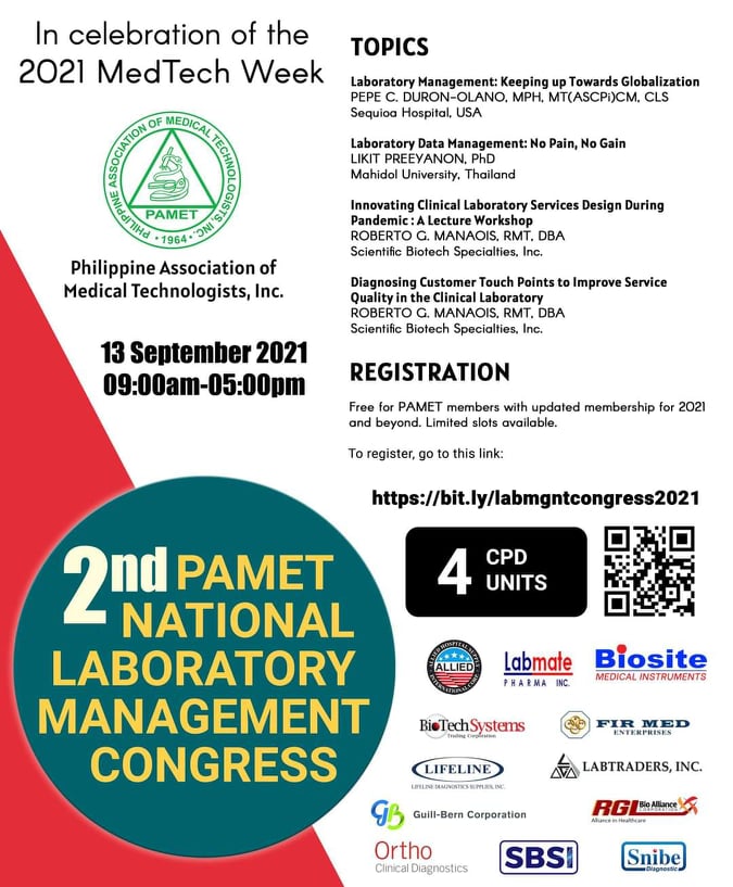 2nd PAMET National Laboratory Management Congress